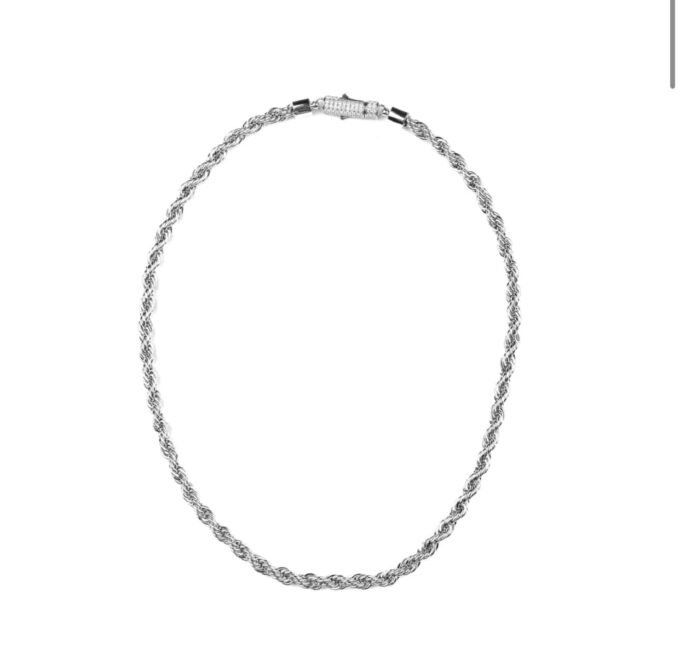 White Gold Rope Chain - 6mm