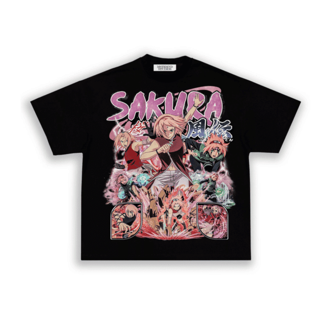 Sakura Naruto Tee - Black