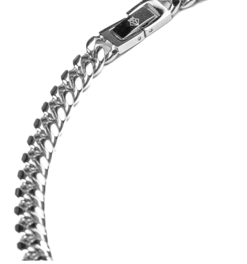 White Gold Cuban Chain - 8mm - Image 2