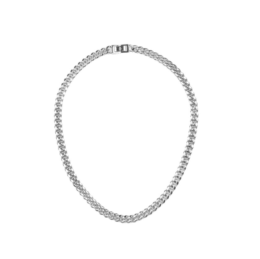 White Gold Cuban Chain - 8mm