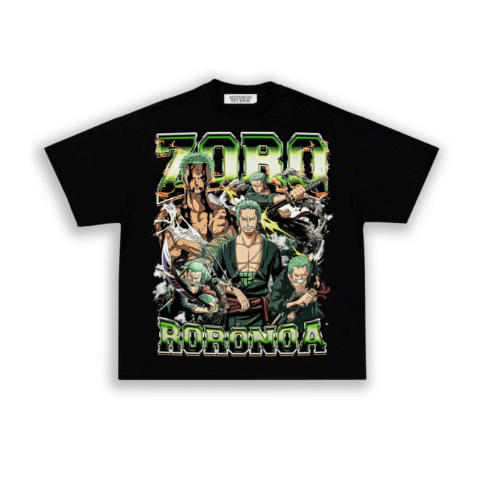 Zoro Roronoa One Piece Tee - Black