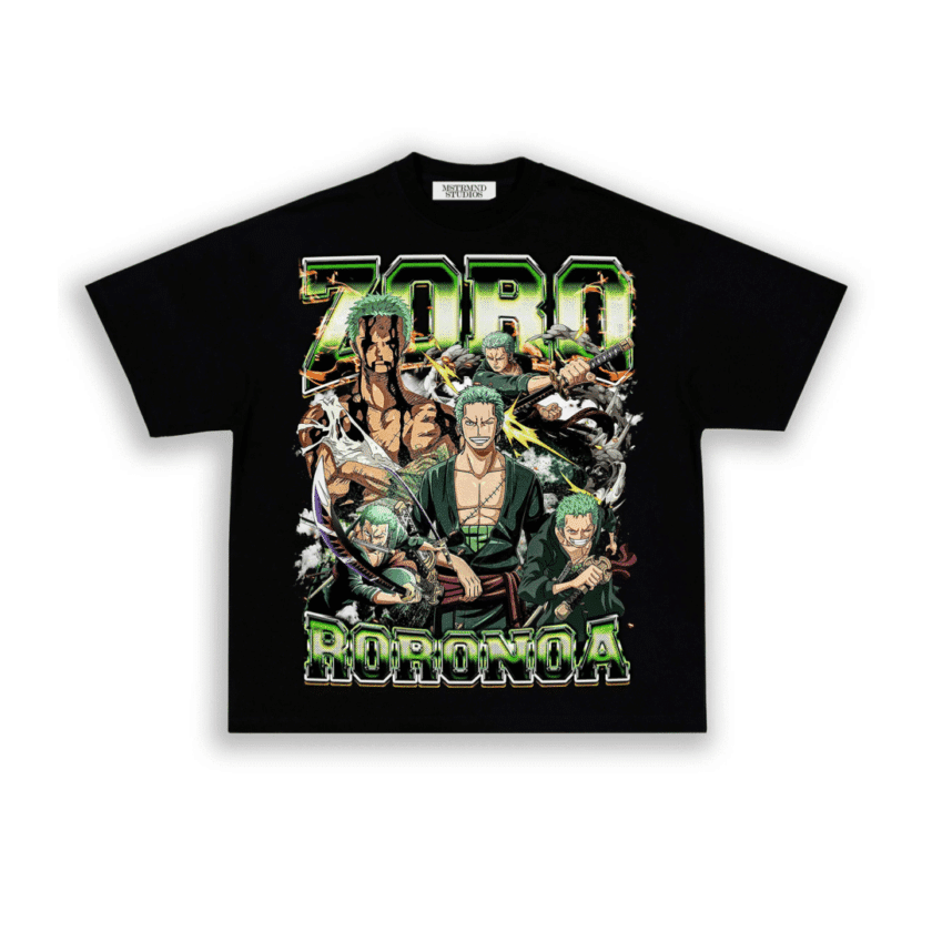 Zoro Roronoa One Piece Tee - Black