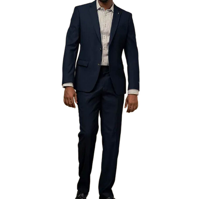 Polo Mens Custom Fit Suit - Navy