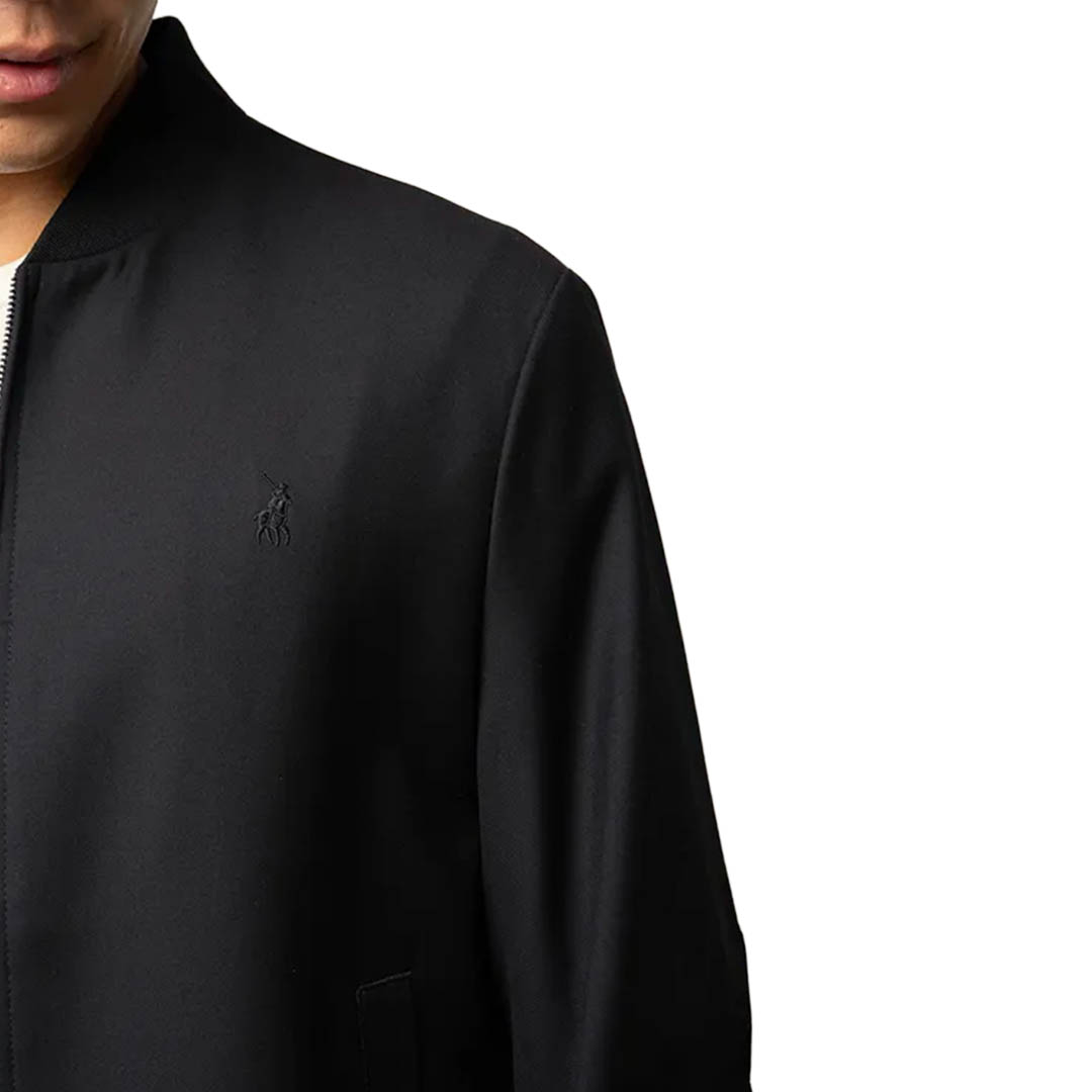 Mens Polo Slim Fit Jacket - Black - Image 3